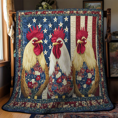 Patriotic Rooster WN1002027CL Quilt