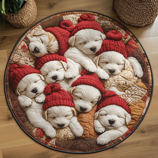 Bichon Frise Nap Nest WN0907009CL Quilted Round Mat