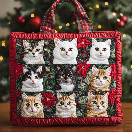 Christmas Cat CW0811037CL Quilted Tote Bag