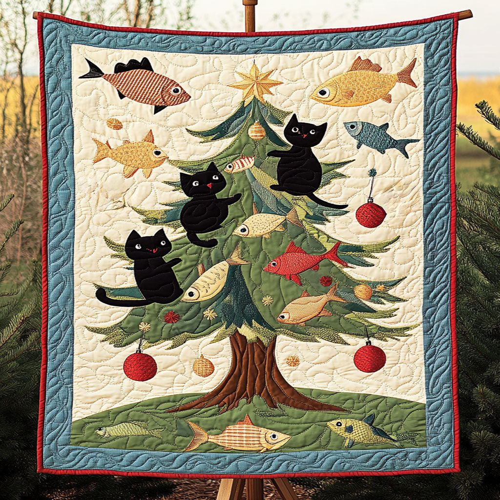 Fishy Tree Black Cat WN1411089CL Quilt