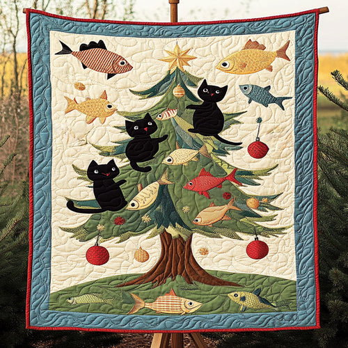 Fishy Tree Black Cat WN1411089CL Quilt