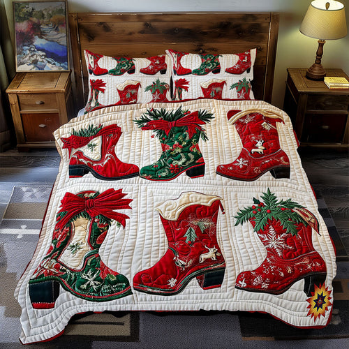 Christmas Cowboy Boots WY1212039CL Duvet Cover Set