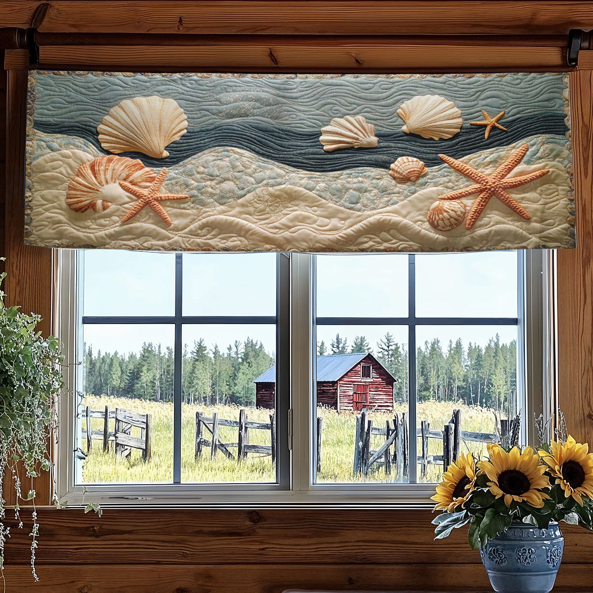 Starfish Dreams WN2003078CL Quilted Valance