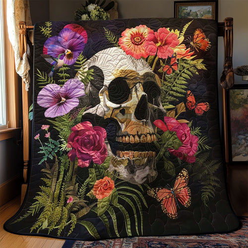 Skull Blooms WN2110016CL Quilt