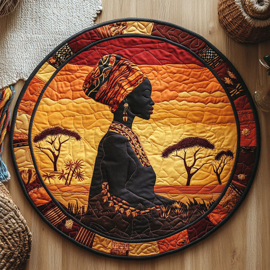 Beauty Of Sunset WY2404006CL Quilted Round Mat