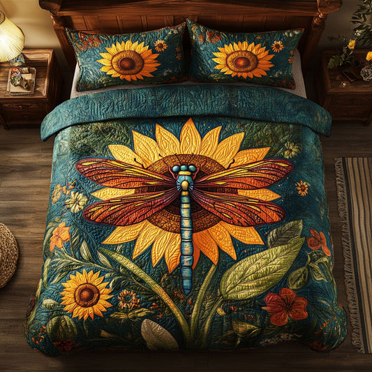 Dragonfly And Sunflower WY2202017CL Duvet Cover Set