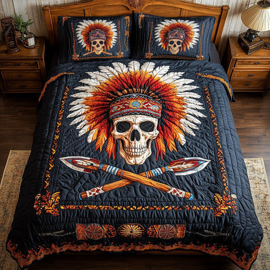Feather Headdress Skull WY2201014CL Duvet Cover Set