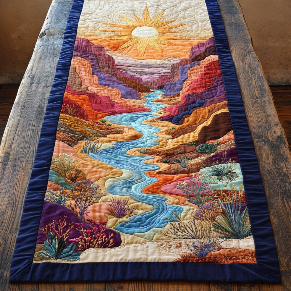 Colorful Sunset Canyon WY2605022CL Quilted Table Runner
