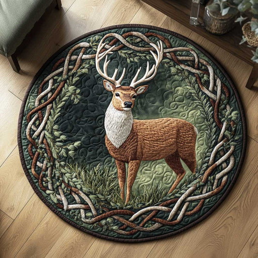 Mystic Deer WN1803013CL Quilted Round Mat