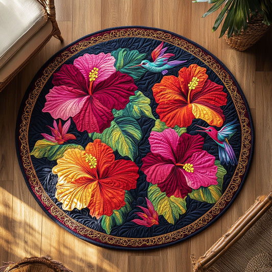 Hibiscus Hummingbird CW2008003CL Quilted Round Mat