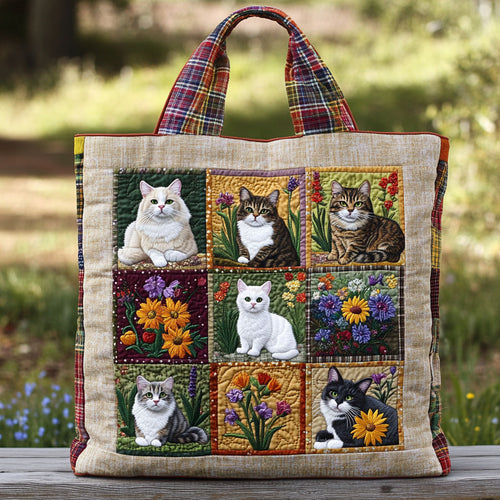Sunny Blossom Cat WN0611102CL Quilted Tote Bag