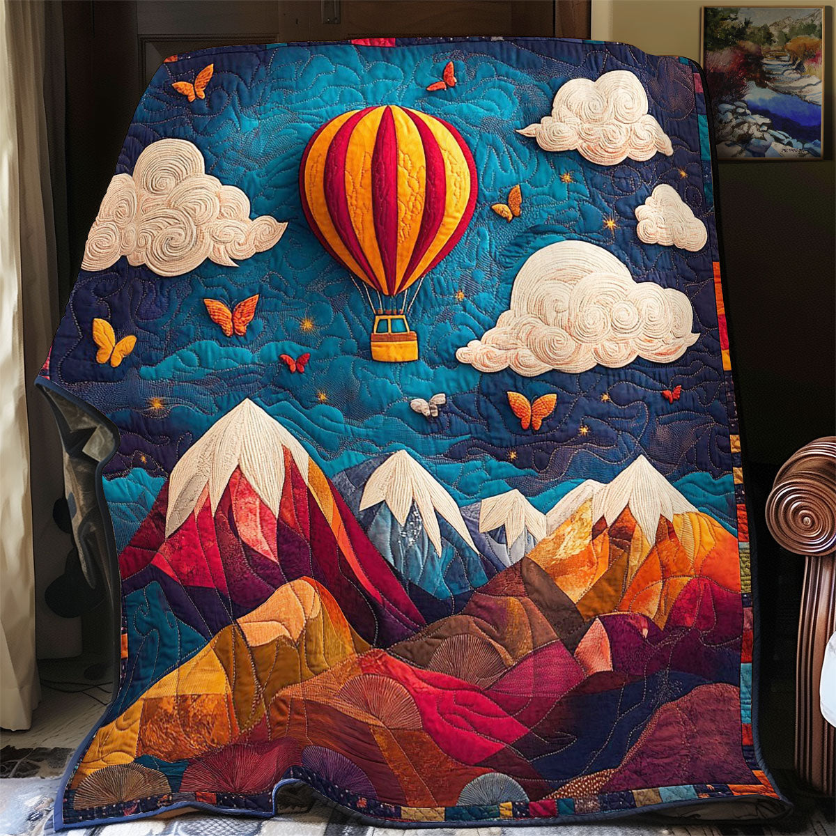 Hot Aitr Balloon Hill WY2103026CL Quilt