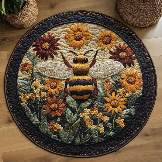 Sunflower Buzz WY2203068CL Quilted Round Mat