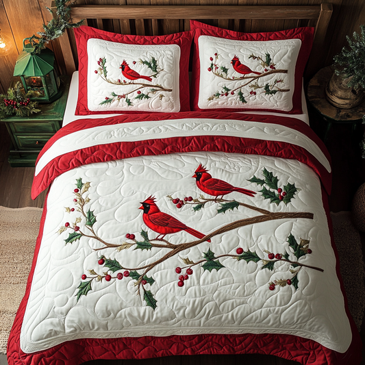 Red Berries And Cardinals XR1902007CL Duvet Cover Set