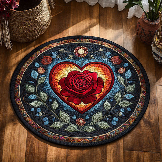 Heart Rose WY2305013CL Quilted Round Mat