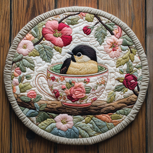 Bird And Cup CP1406002CL Quilted Round Mat
