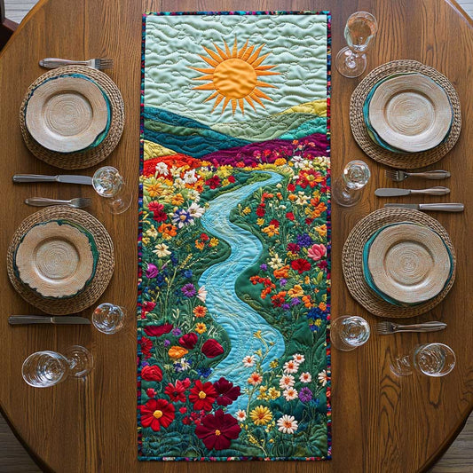 River Of Flowers CQ2005026CL Quilted Table Runner