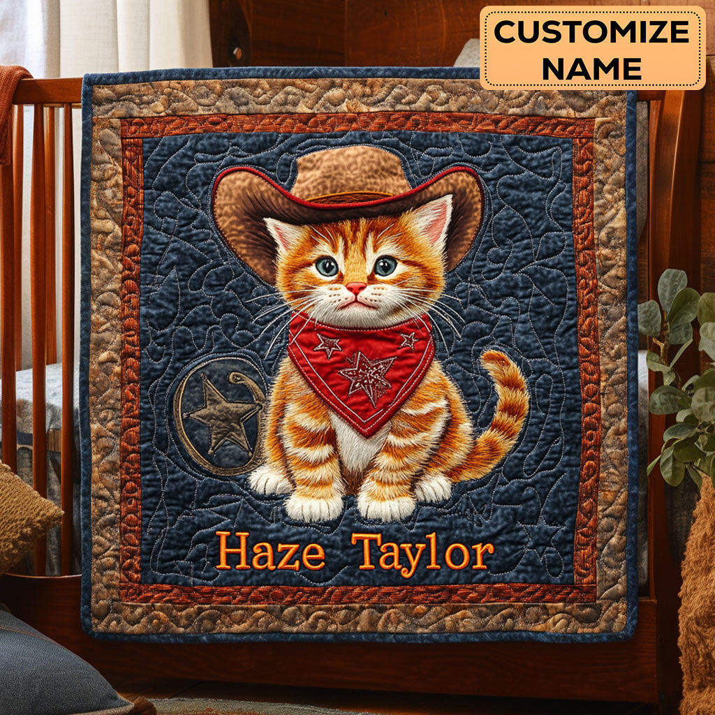 Cat Rodeo WN3007019CL Personalized Baby Quilt