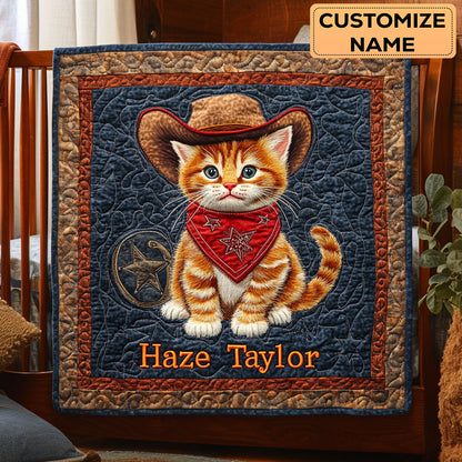 Cat Rodeo WN3007019CL Personalized Baby Quilt