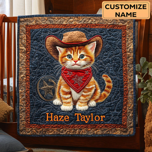 Cat Rodeo WN3007019CL Personalized Baby Quilt