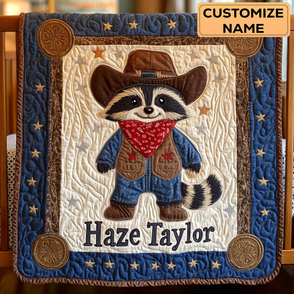 Starry Raccoon WN3007102CL Personalized Baby Quilt