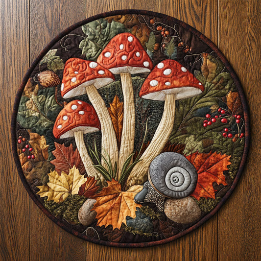 Mushroom Forest WX2005034CL Quilted Round Mat