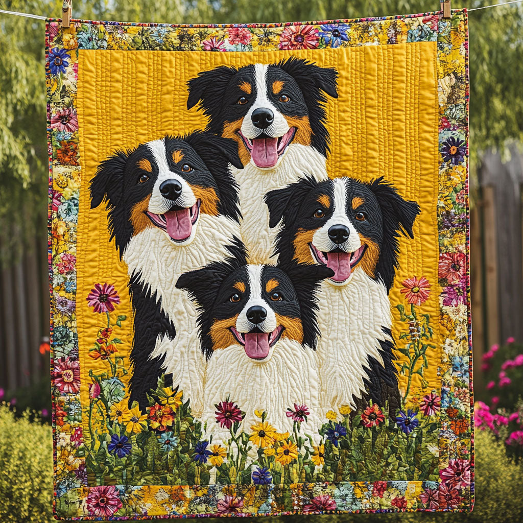 Collie Flower Patch WY1208006CL Quilt
