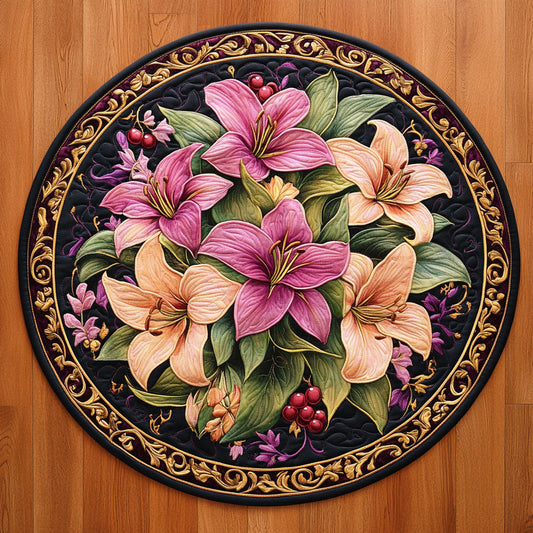 Lily Flowers WX1505024CL Quilted Round Mat