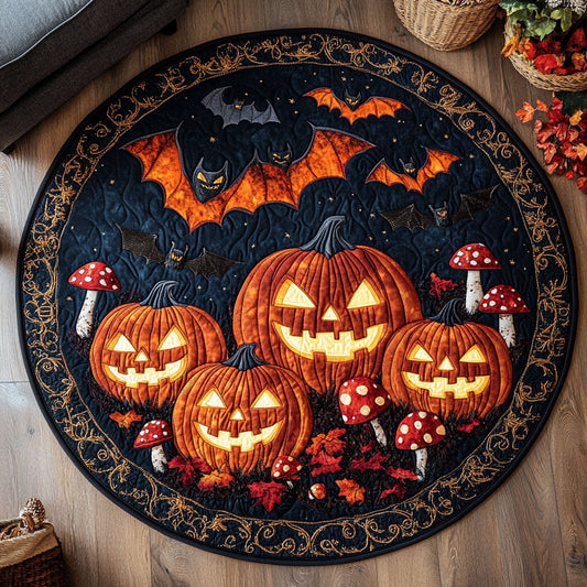 Mystic Pumpkin Bat CW1908024CL Quilted Round Mat