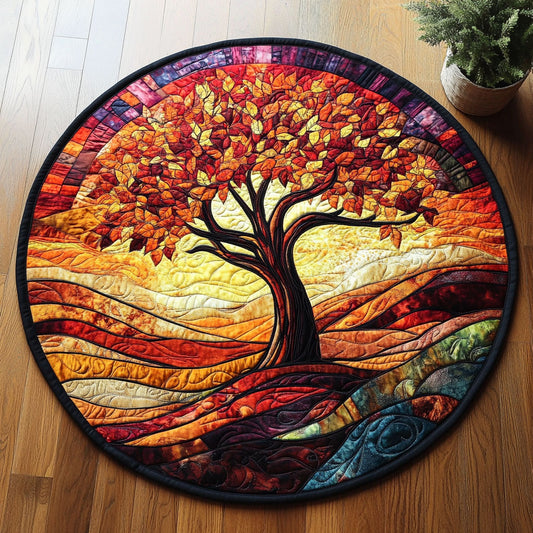 Autumn Tree WX1005001CL Quilted Round Mat