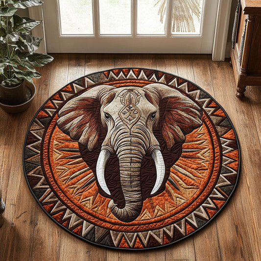 Majestic Elephant WX2605037CL Quilted Round Mat