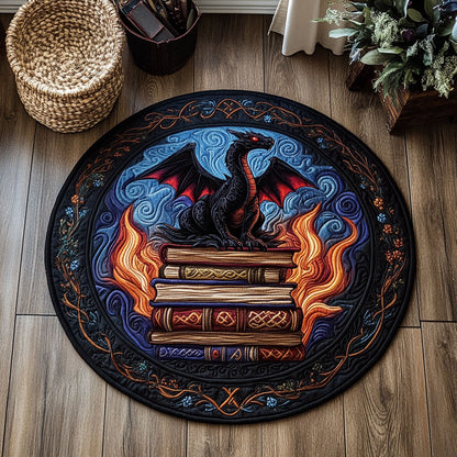 Fire Dragon In Book WY2305008CL Quilted Round Mat