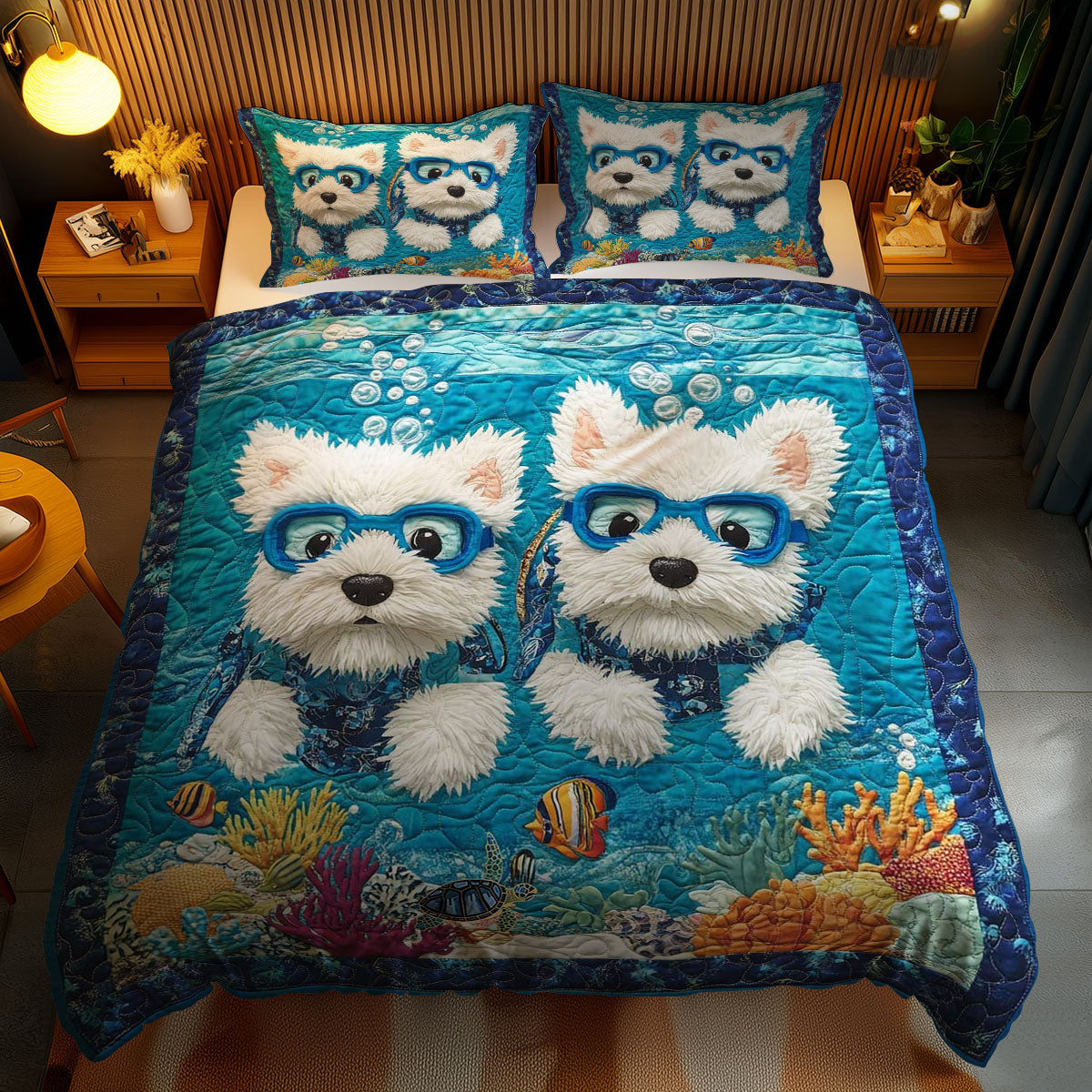 Scuba Westie Fun WN1911053CL Duvet Cover Set