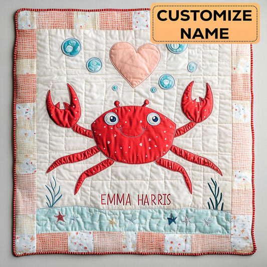 Crab Love CW2507004CL Personalized Baby Quilt