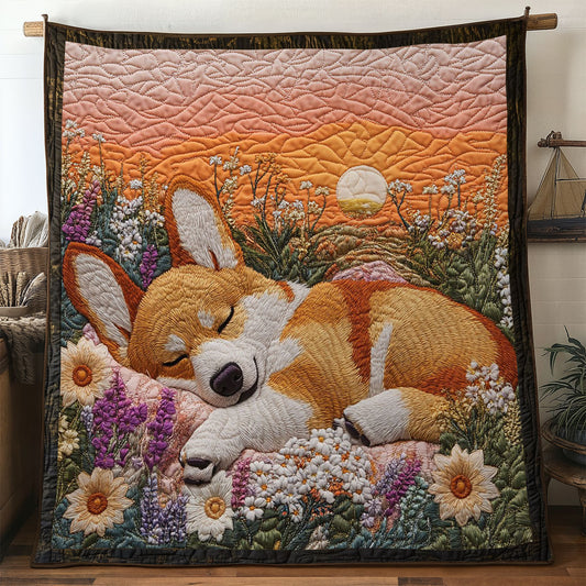 Corgi In Bloom WN2705021CL Quilt