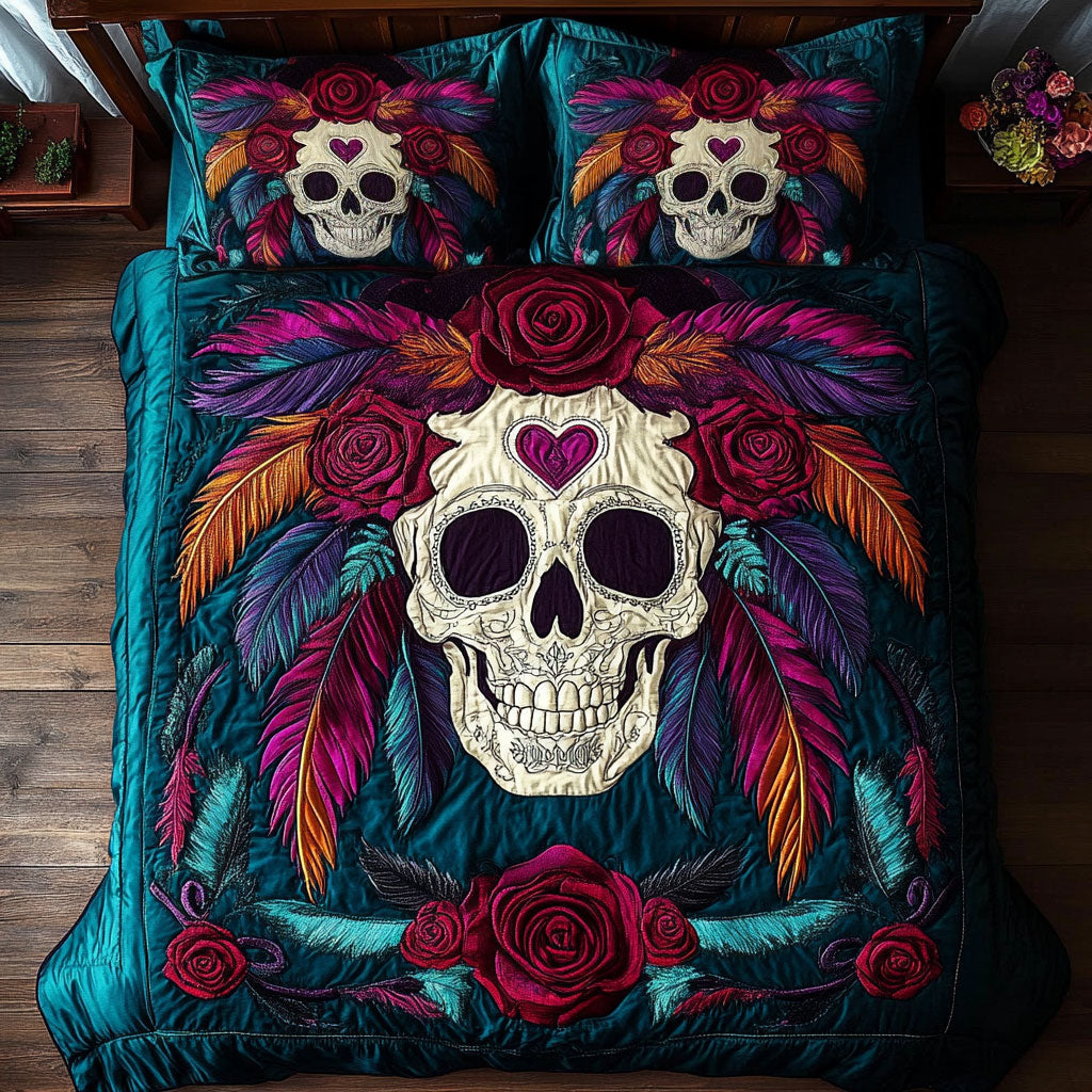 Skull Blossom Serenade WY1604062CL Duvet Cover Set