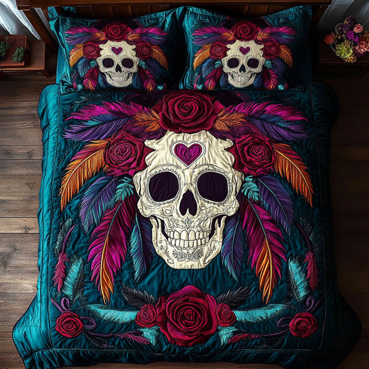 Skull Blossom Serenade WY1604062CL Duvet Cover Set