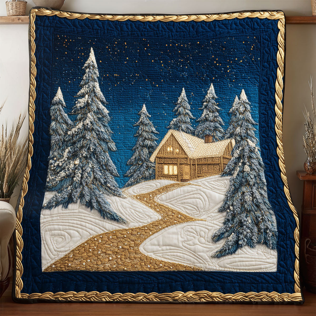 Snowy Night Retreat WP1504050CL Quilt