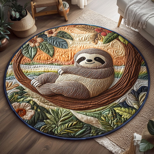 Tropical Sloth WJ0304048CL Quilted Round Mat