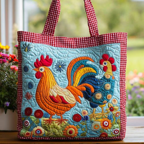 Chicken Sunrise CW1411025CL Quilted Tote Bag