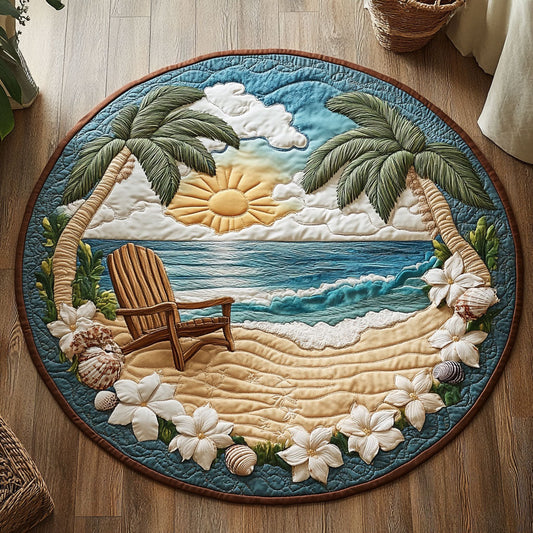 Summer Vacation WX0606047CL Quilted Round Mat