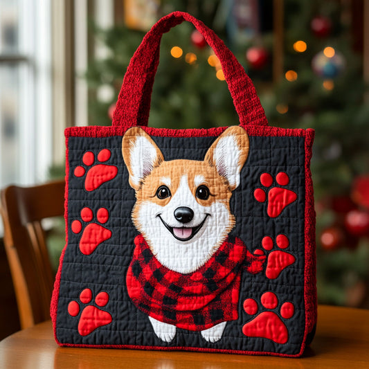 Corgi Winter Charm CW0310011CL Quilted Tote Bag