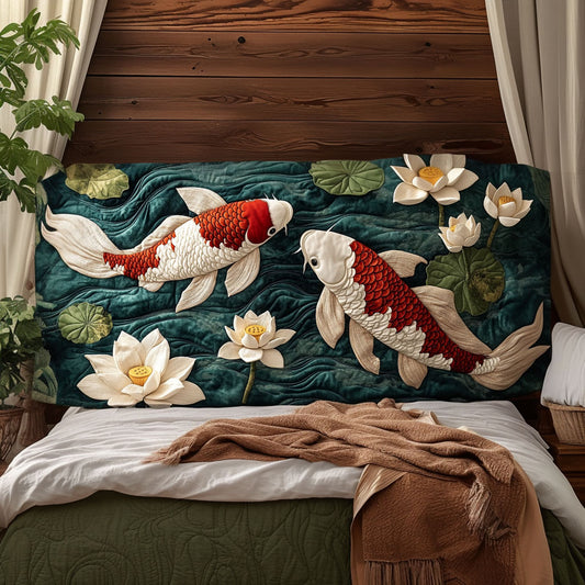 Lotus Dream Koi KL2912024CL Quilted Headboard Slipcover