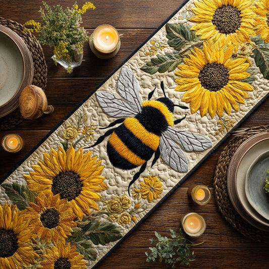 Sunflower Bee CW1407041CL Quilted Table Runner