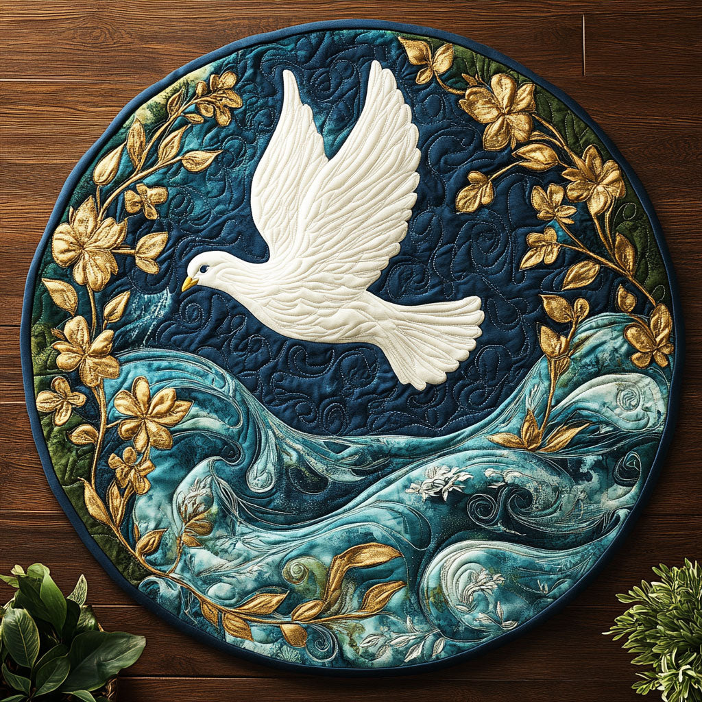 Heavenly Dove CM2904006CL Quilted Round Mat