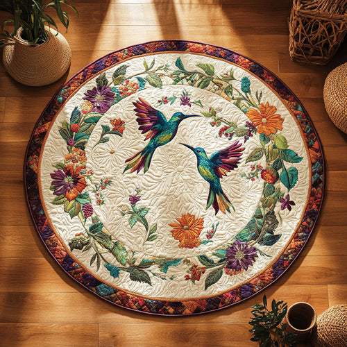 Couple Hummingbird WY1906044CL Quilted Round Mat