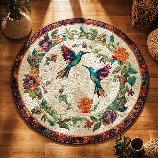 Couple Hummingbird WY1906044CL Quilted Round Mat