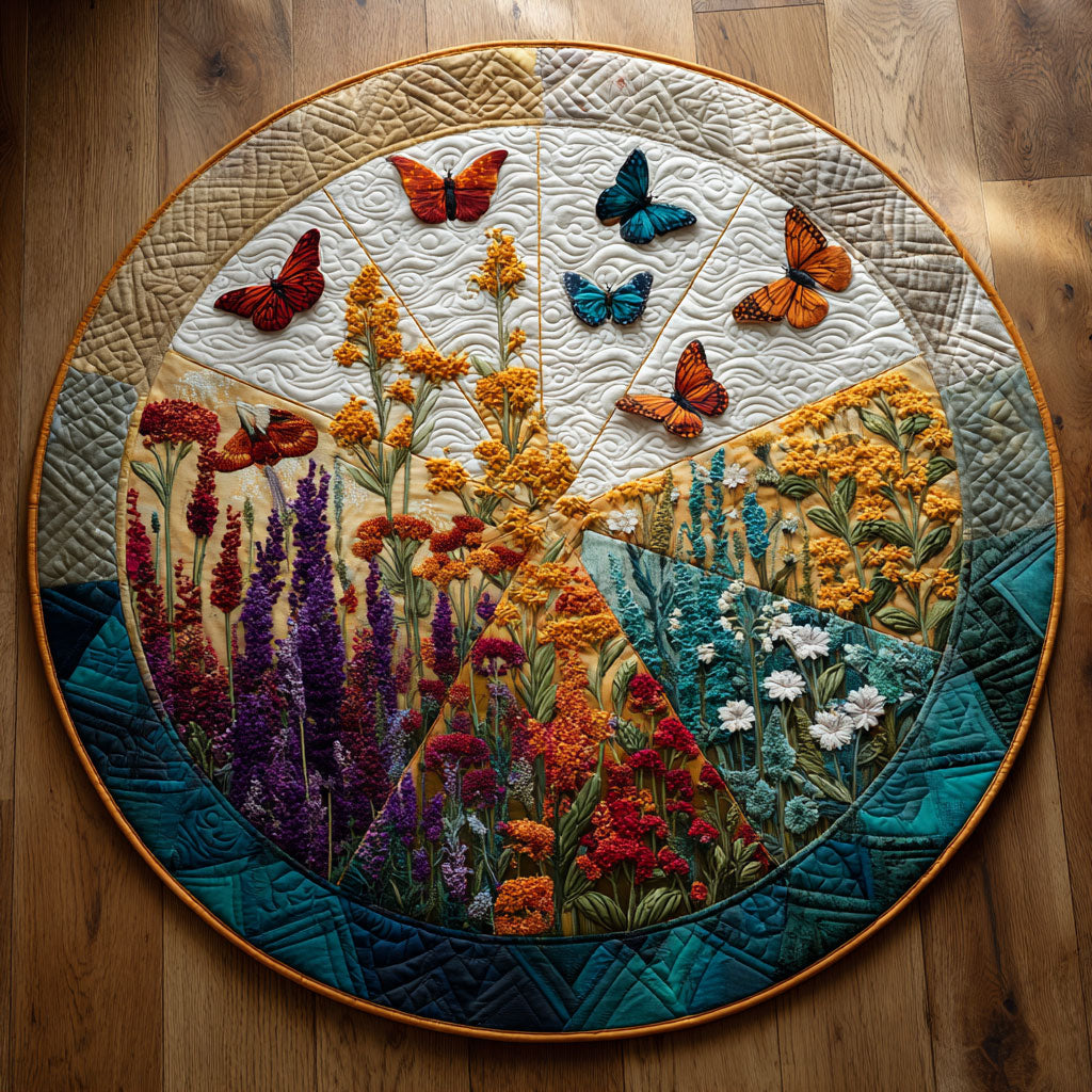 Garden in Bloom CW1208008CL Quilted Round Mat