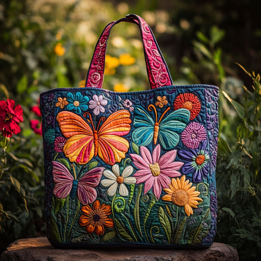 Blooming Butterfly WN2209003CL Quilted Tote Bag