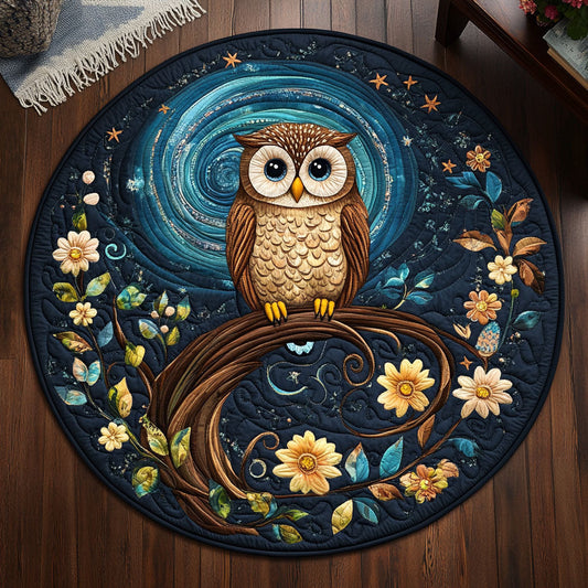 Owl Night WX2005037CL Quilted Round Mat